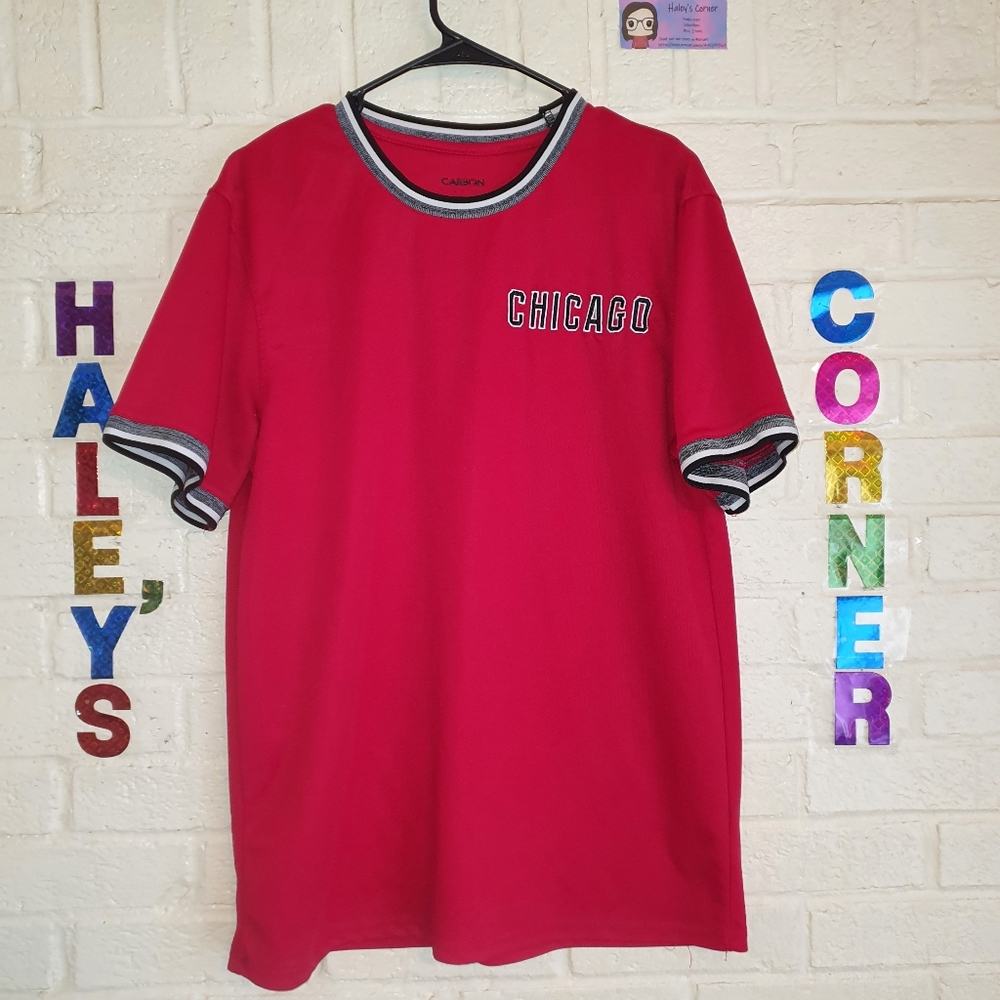 Chicago Mesh Jersey Top Gym Red/ Black Men's Size L